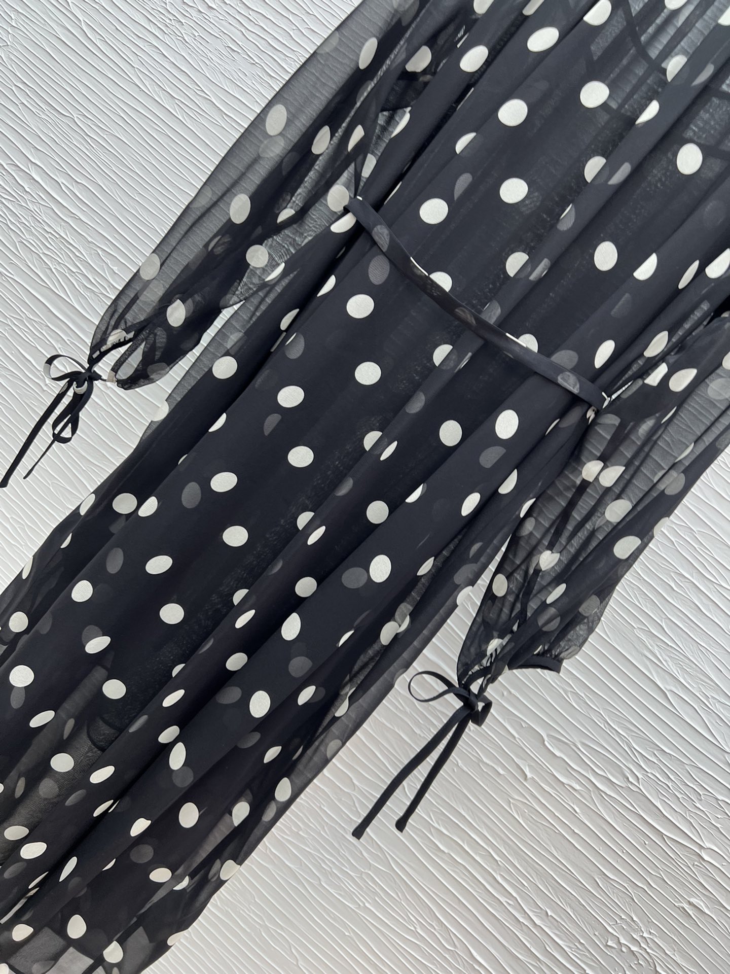Celine Silk Polka Dot Midi Dress with Belt, Elegant Long Sleeve Dress 9 i1743232015 2428 3