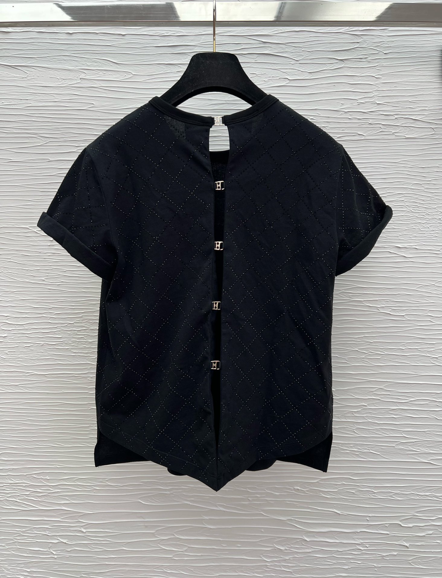 Chanel Inspired 25 Spring/Summer T-Shirt with Rhinestone Logo - Chic & Trendy 4 i1743578506 7151 2