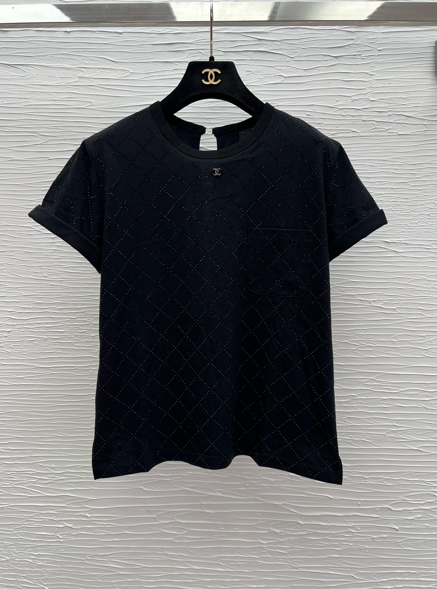 Chanel Inspired 25 Spring/Summer T-Shirt with Rhinestone Logo - Chic & Trendy 3 i1743578507 6069 5