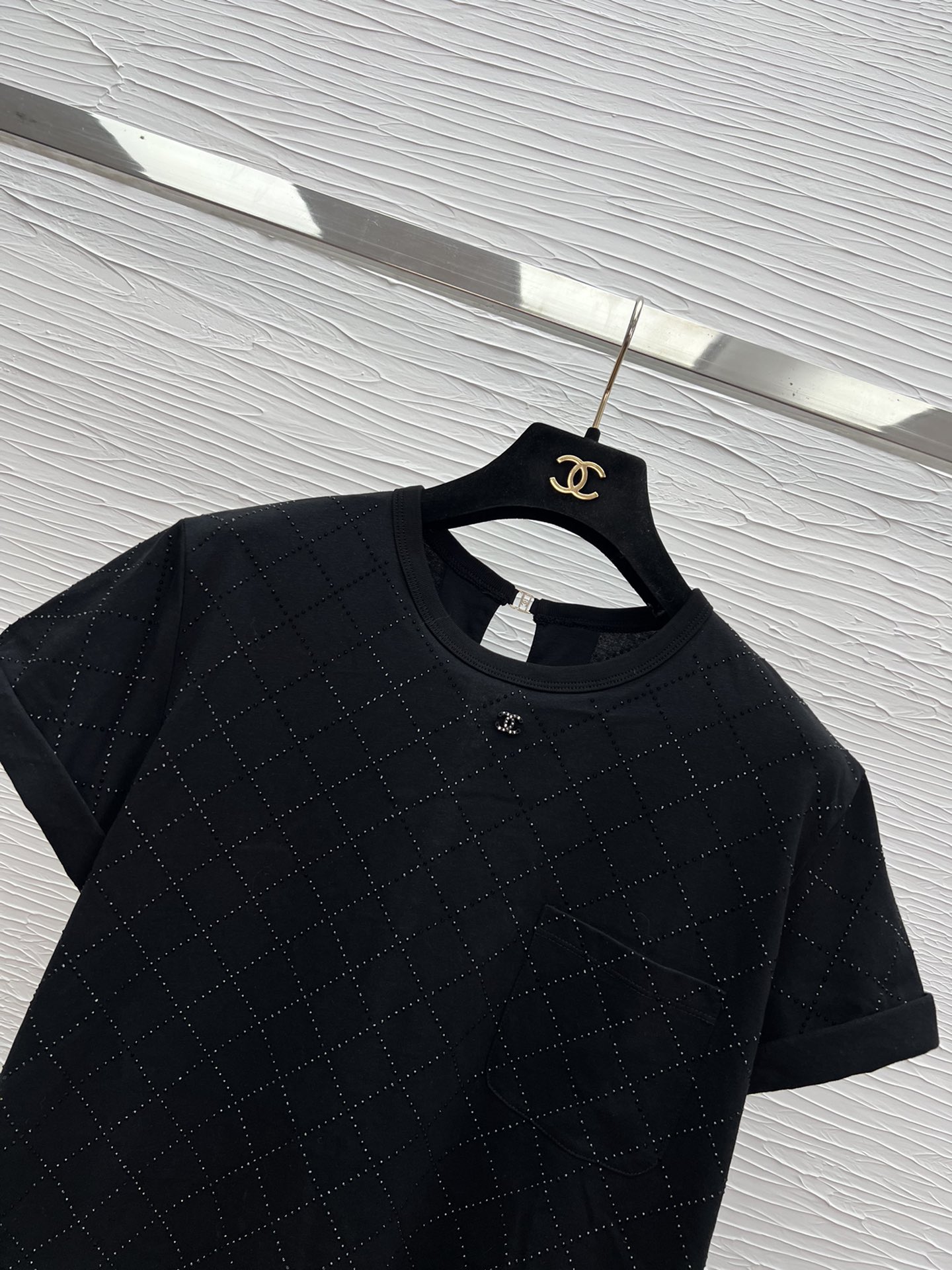Chanel Inspired 25 Spring/Summer T-Shirt with Rhinestone Logo - Chic & Trendy 5 i1743578507 9693 7