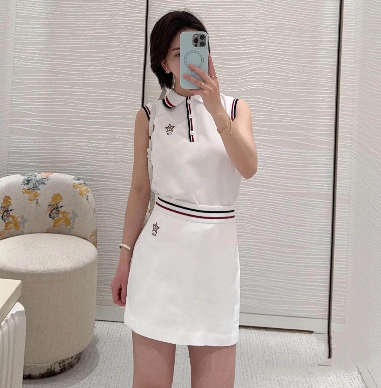 Dior Inspired 25SS Tennis Style Set: Tee, Tank, Skirt-Shorts - Sporty & Chic 6 i1746606879 7042 5