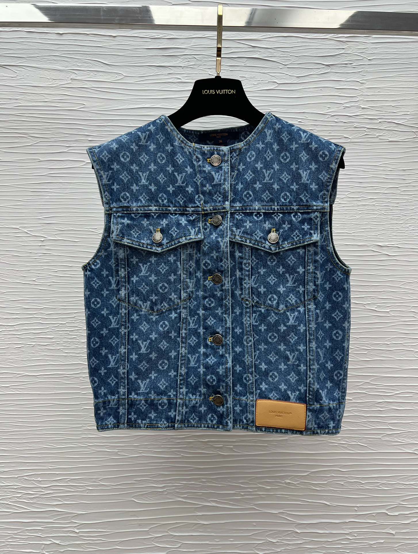 Louis Vuitton Denim Vest, Top & Shorts Set - Stylish Logo Print, New Collection 7 i1751286974 8034 7