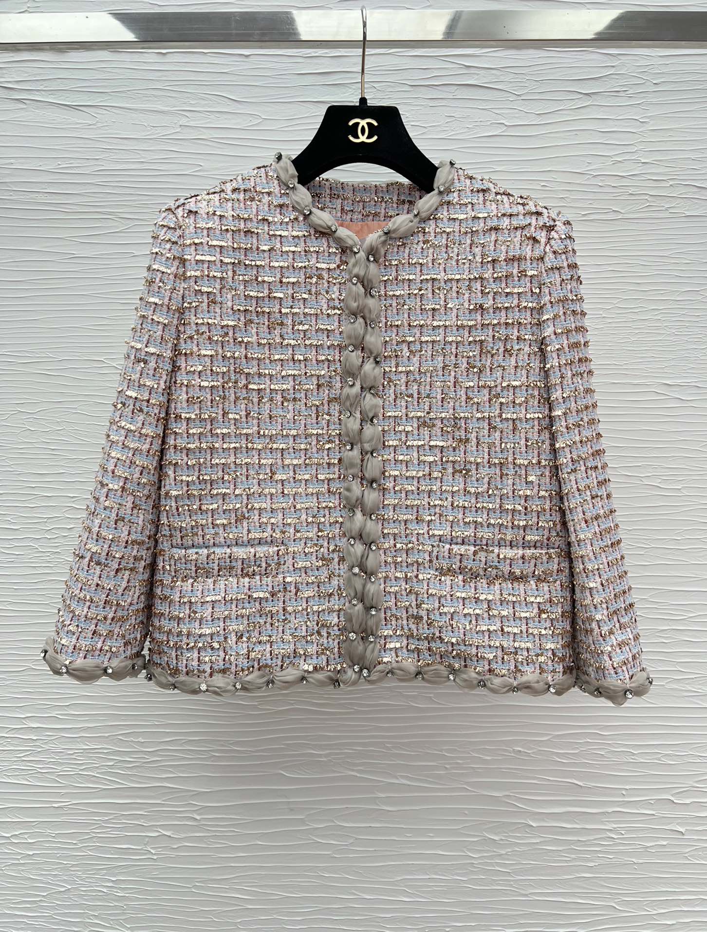 VT25 Women's Tweed Skirt Set - Chanel Style, Soft Pink, Autumn Fashion 5 i1751536661 1854 5
