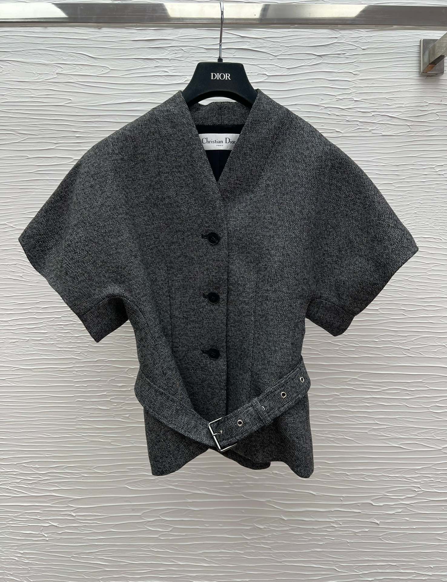 Elegant Wool Blend Batwing Sleeve Top with Silk Lining and Belted Waist 5 i1753434508 1719 5