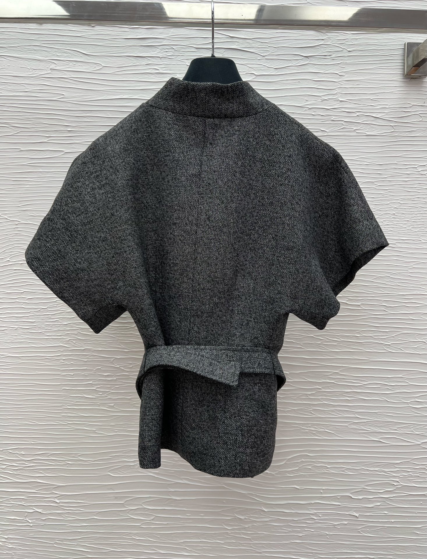 Elegant Wool Blend Batwing Sleeve Top with Silk Lining and Belted Waist 6 i1753434804 3218 0