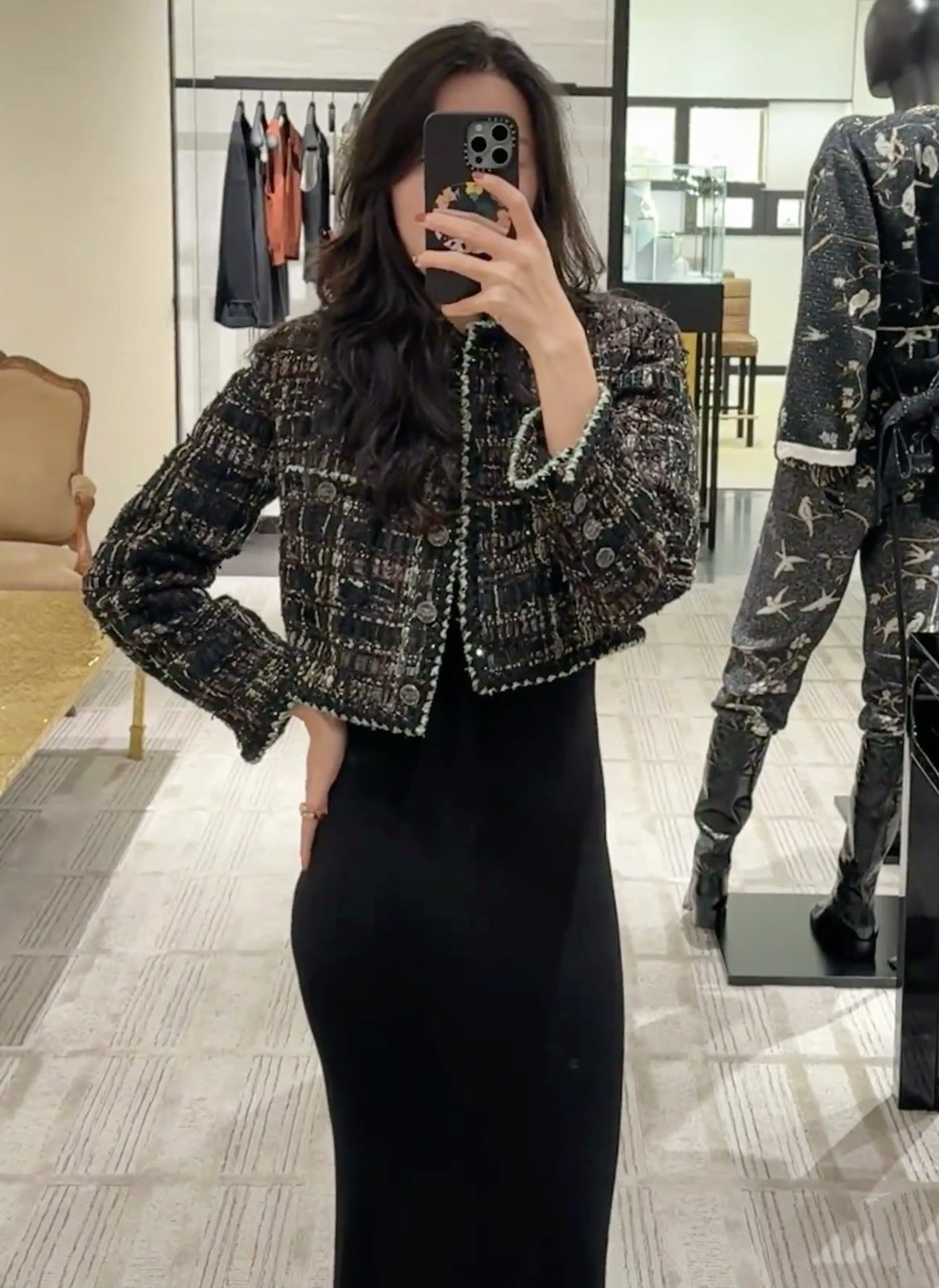 Chanel Inspired Tweed Jacket - Elegant Stand Collar, Silk Lined, Limited Edition 6 i1754895827 5860 2