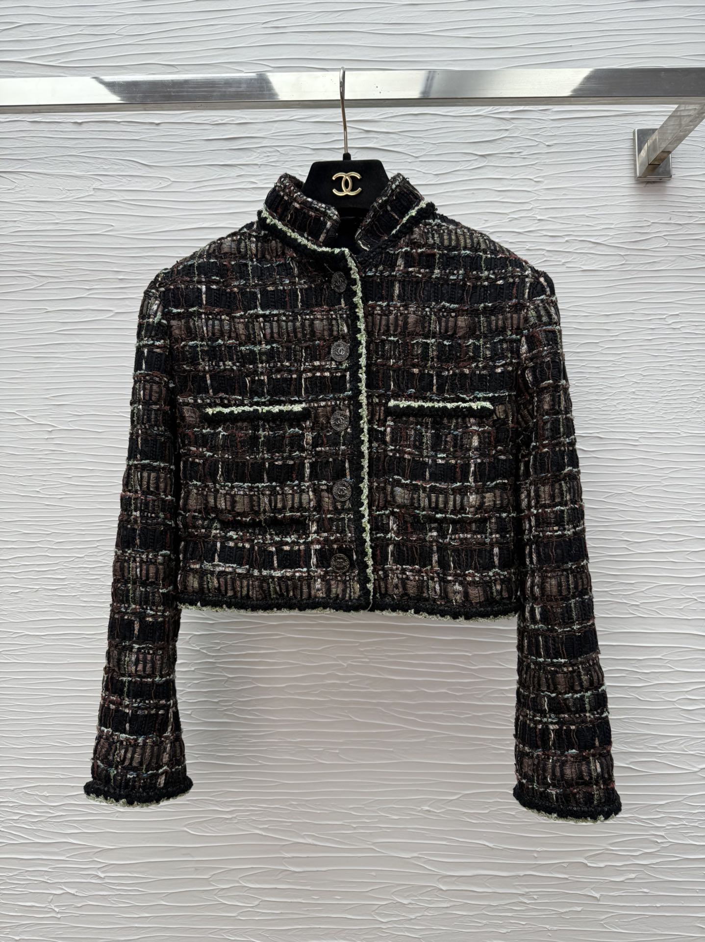 Chanel Inspired Tweed Jacket - Elegant Stand Collar, Silk Lined, Limited Edition 7 i1755081799 4945 2