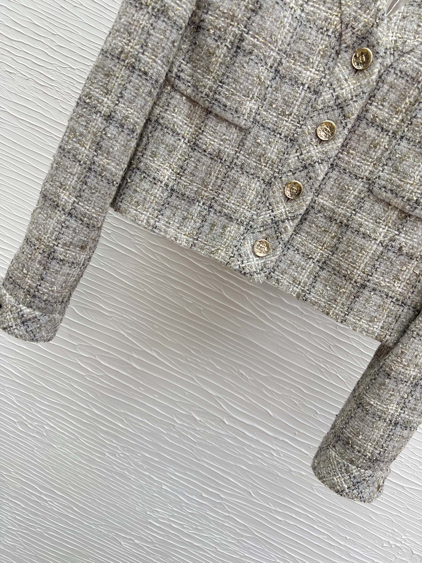 Elegant Tweed Jacket with Silk Lining & Gold Buttons - Inspired by CHAN*25 6 i1755588767 1501 2