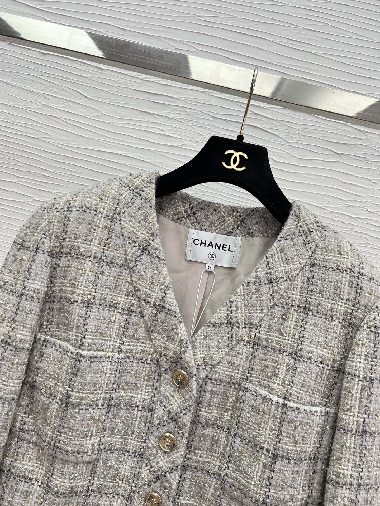 Elegant Tweed Jacket with Silk Lining & Gold Buttons - Inspired by CHAN*25 5 i1755588767 3922 6