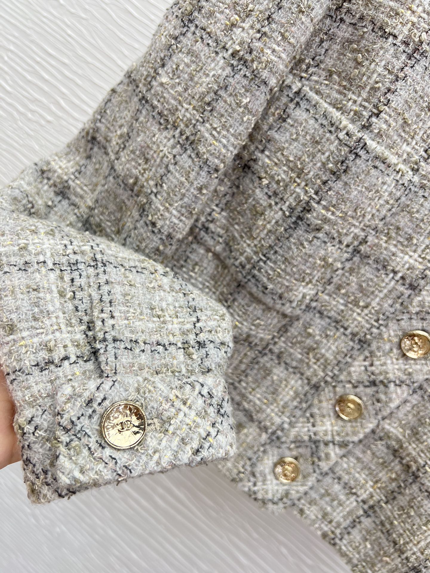 Elegant Tweed Jacket with Silk Lining & Gold Buttons - Inspired by CHAN*25 8 i1755588767 4424 0
