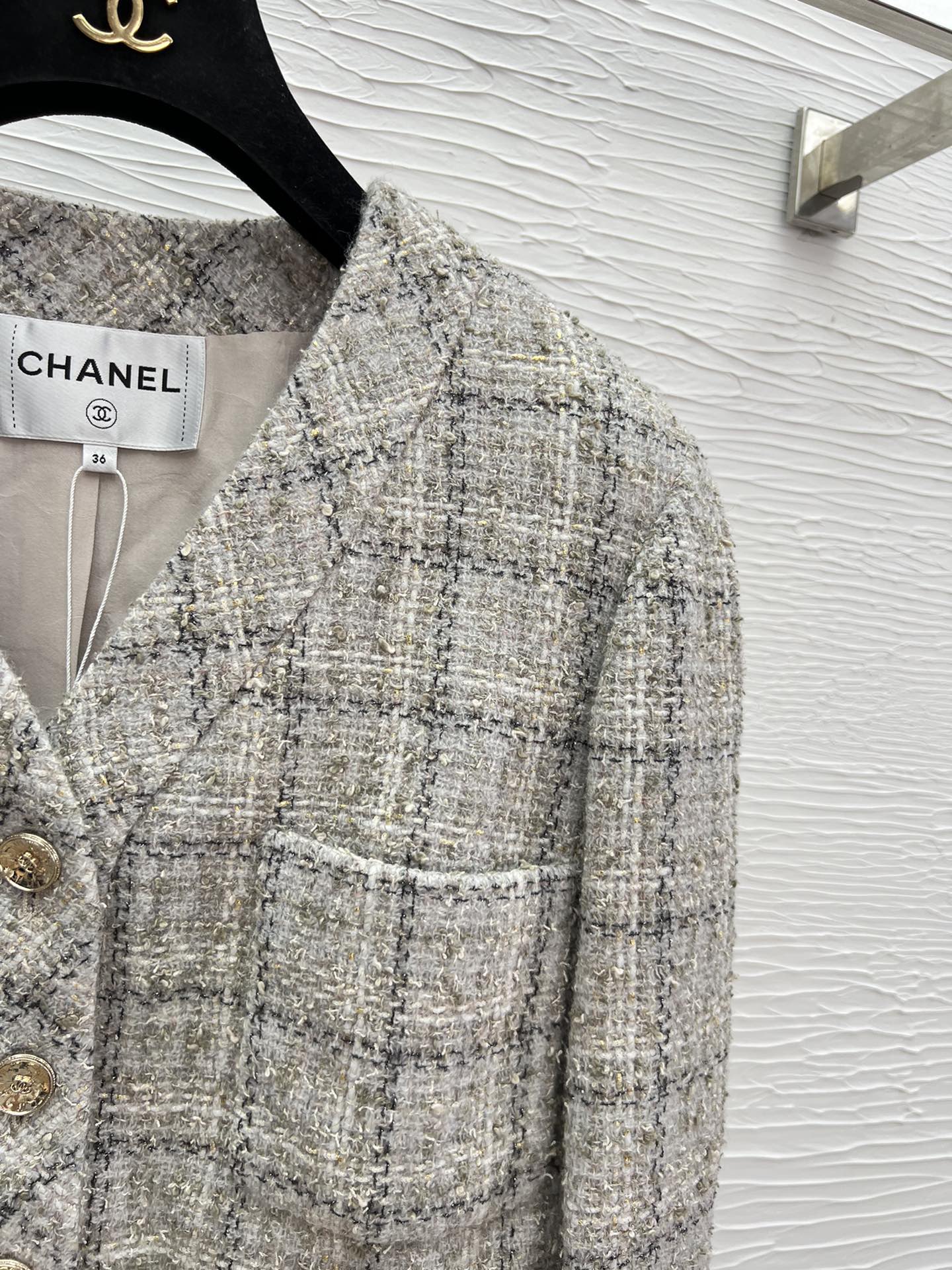 Elegant Tweed Jacket with Silk Lining & Gold Buttons - Inspired by CHAN*25 9 i1755588767 7301 7