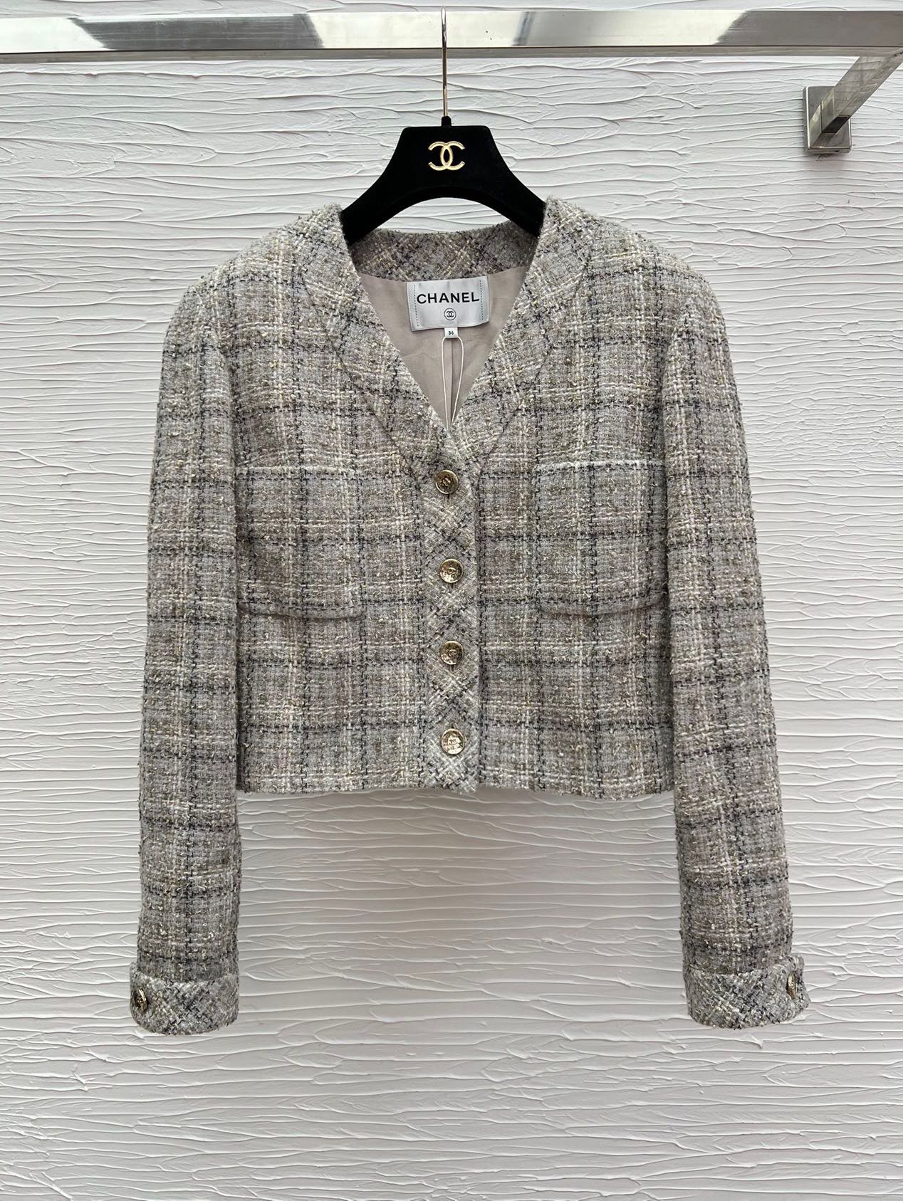 Elegant Tweed Jacket with Silk Lining & Gold Buttons - Inspired by CHAN*25 3 i1755588767 9740 5