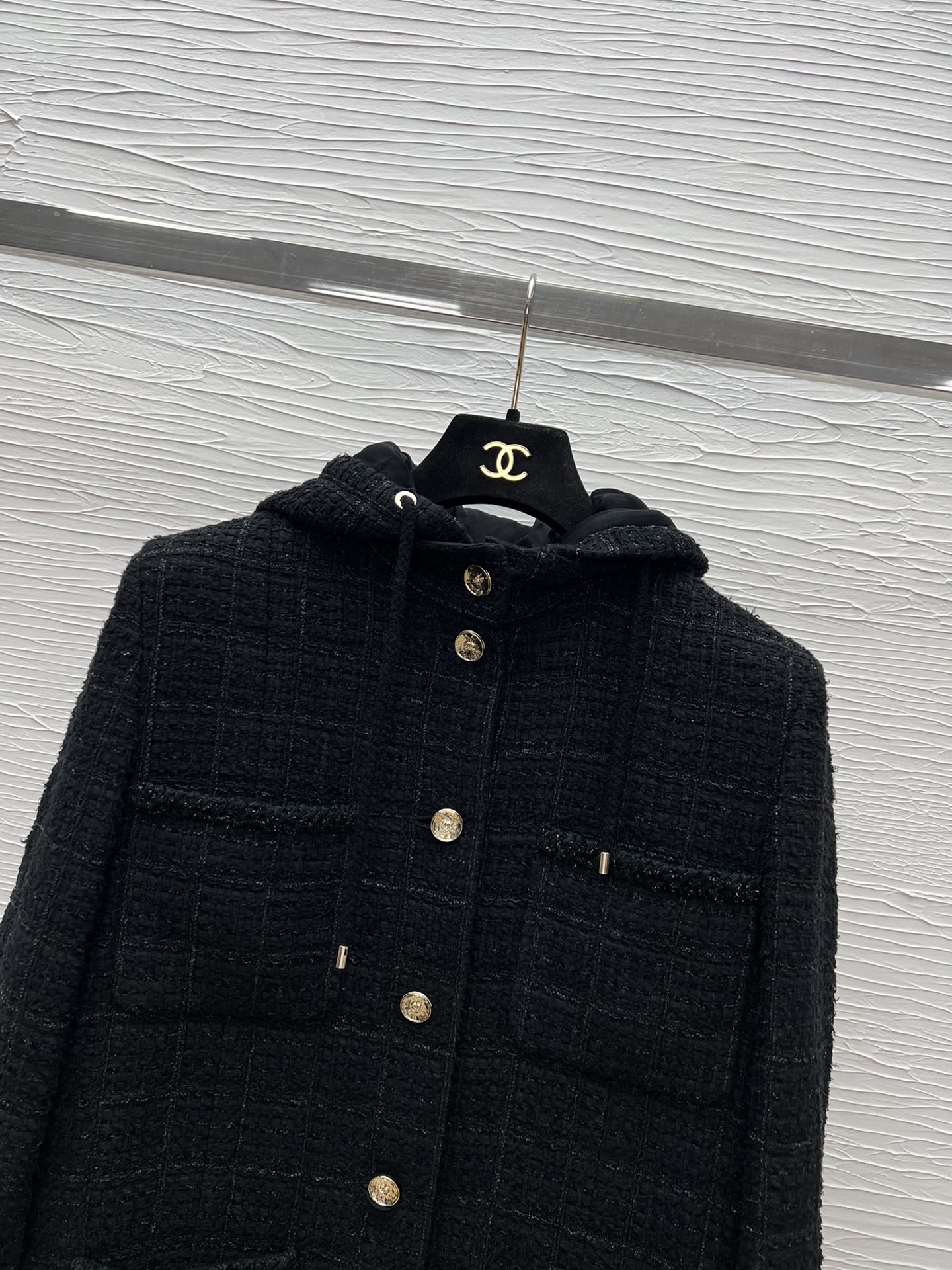 Chanel Inspired Tweed Coat with Detachable Hood - High Quality Replica 8 i1755590009 9501 0