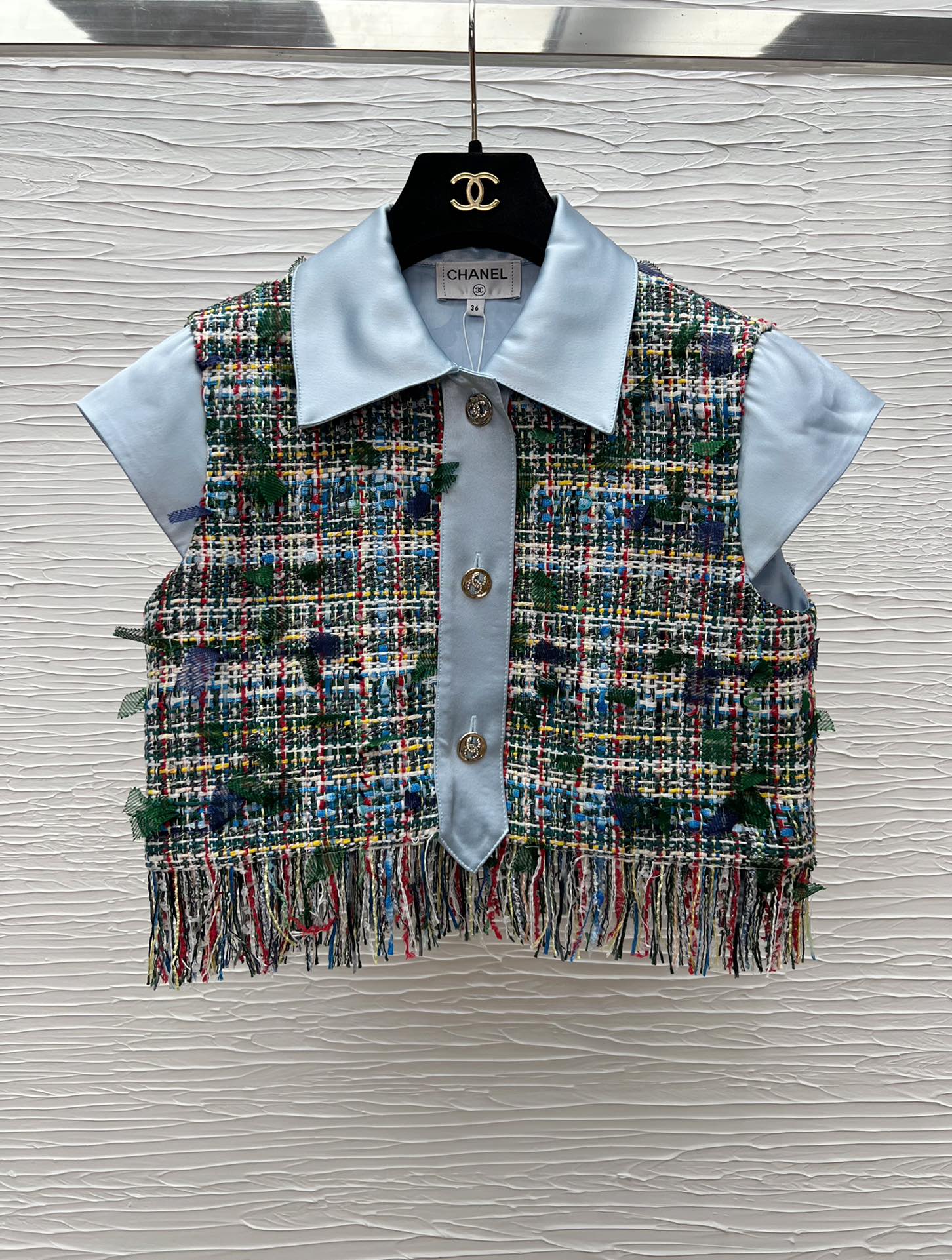 Crochet Fringe Vest with Collar, Colorful Woven Sleeveless Top for Women 4 i1755601818 1234 1
