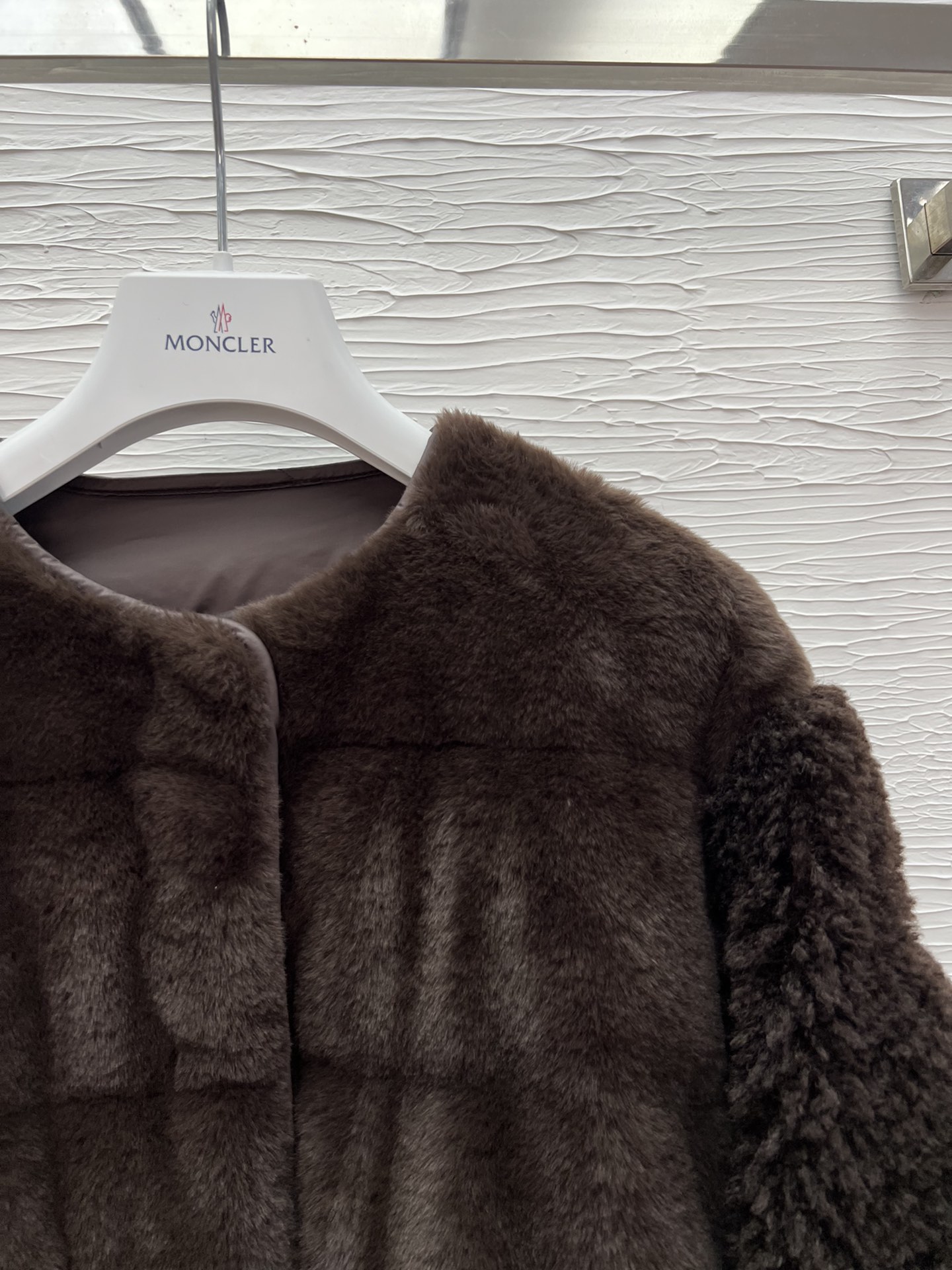 MO25 Women's Down Jacket - Maderia Color, Lamb Wool Sleeves, Belted, S/M/L 10 i1755963479 793 4