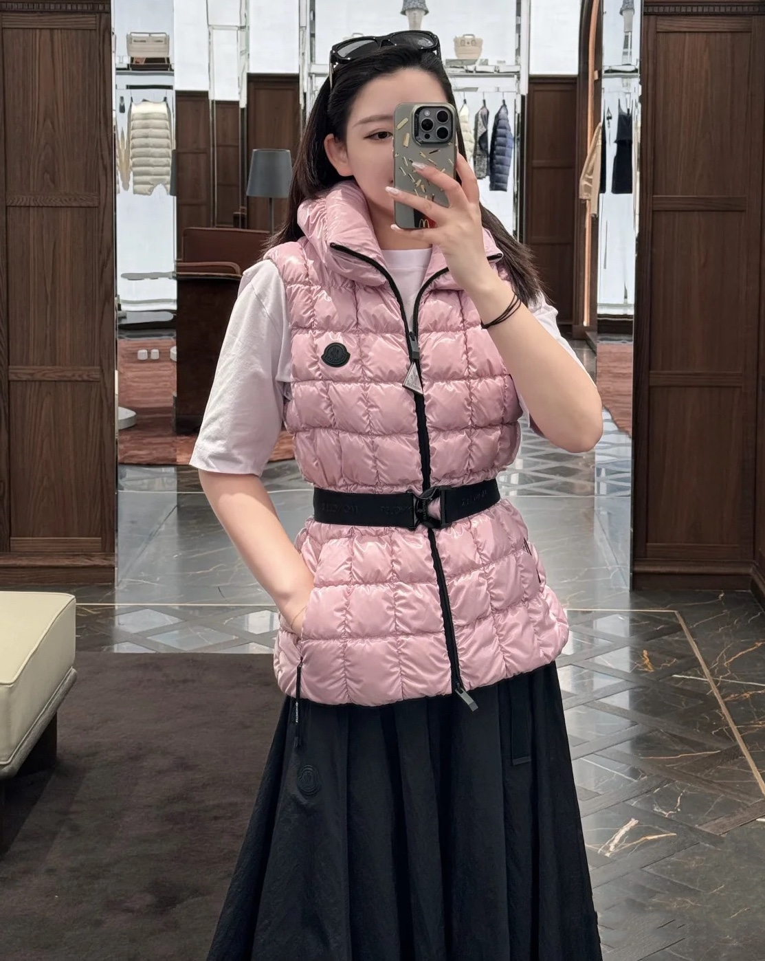 MO 25 Down Vest: Rose Pink, Lightweight Warmth, Diamond Quilted, Belted 2 i1756800592 5018 4