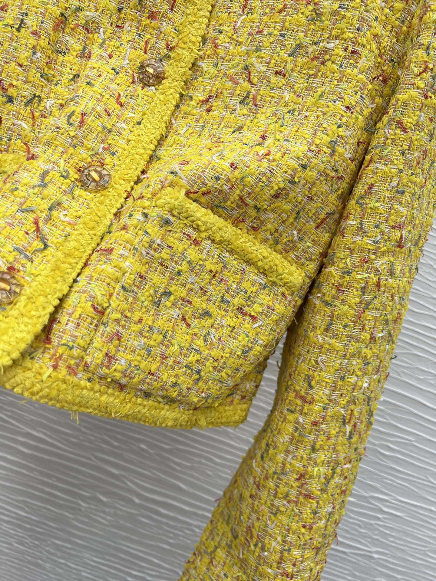 Elegant Lemon Yellow Tweed Jacket, Autumn Style - Available in S, M, L 8 i1757668006 334 4