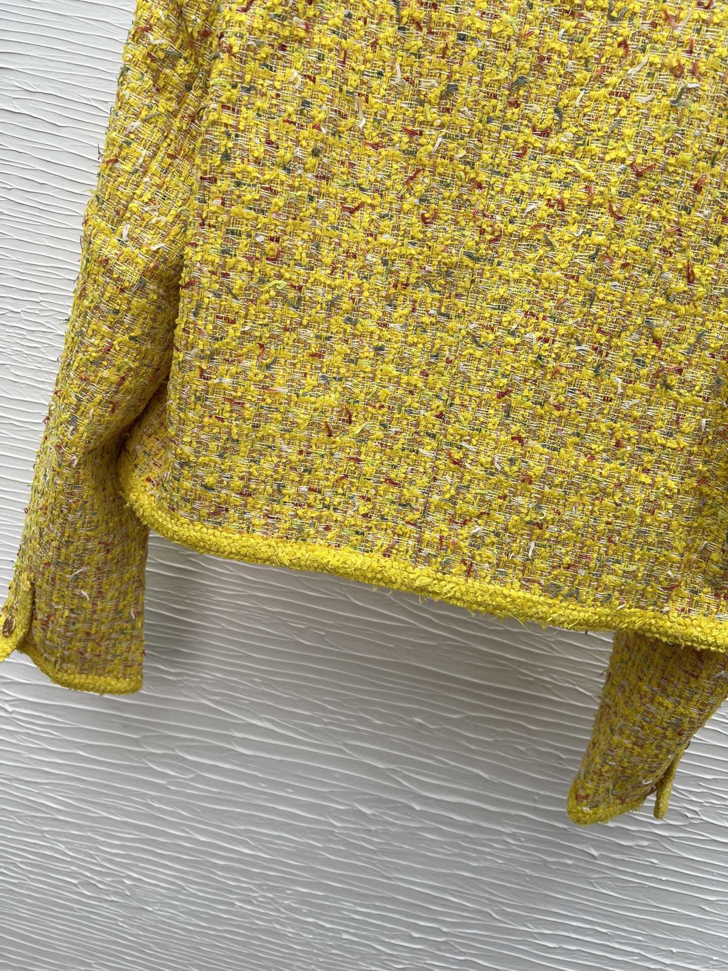 Elegant Lemon Yellow Tweed Jacket, Autumn Style - Available in S, M, L 10 i1757668006 3974 5