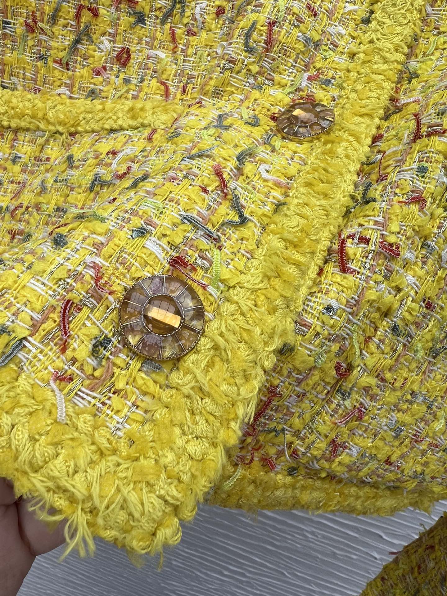 Elegant Lemon Yellow Tweed Jacket, Autumn Style - Available in S, M, L 6 i1757668006 5010 3