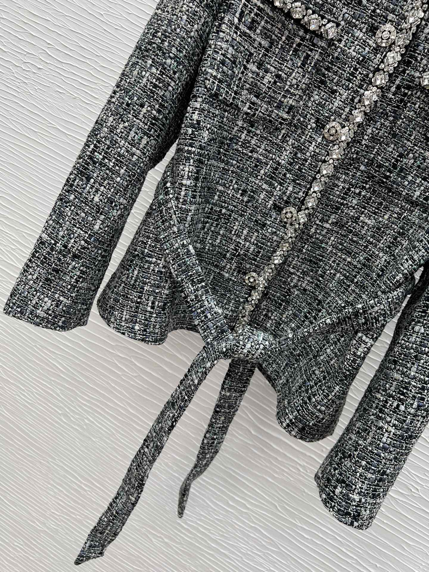 Handmade Beaded Wool Blend Belted Coat - Elegant Winter Style 5 i1757668263 7327 6