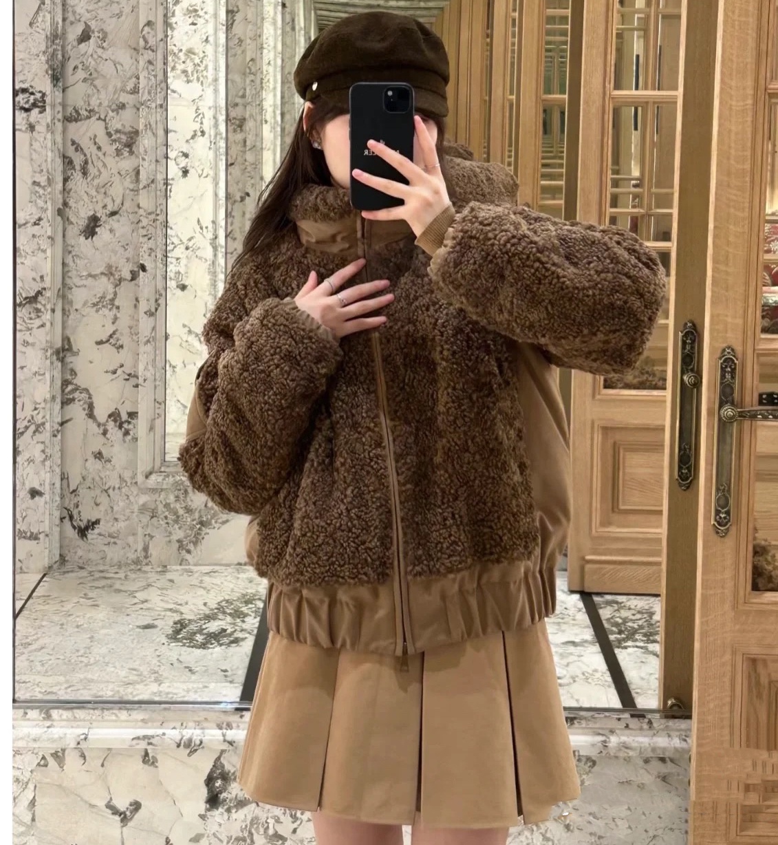 Teddy Bear Stand Collar Down Jacket with Logo Pocket Decor 7 i1758275887 2918 4