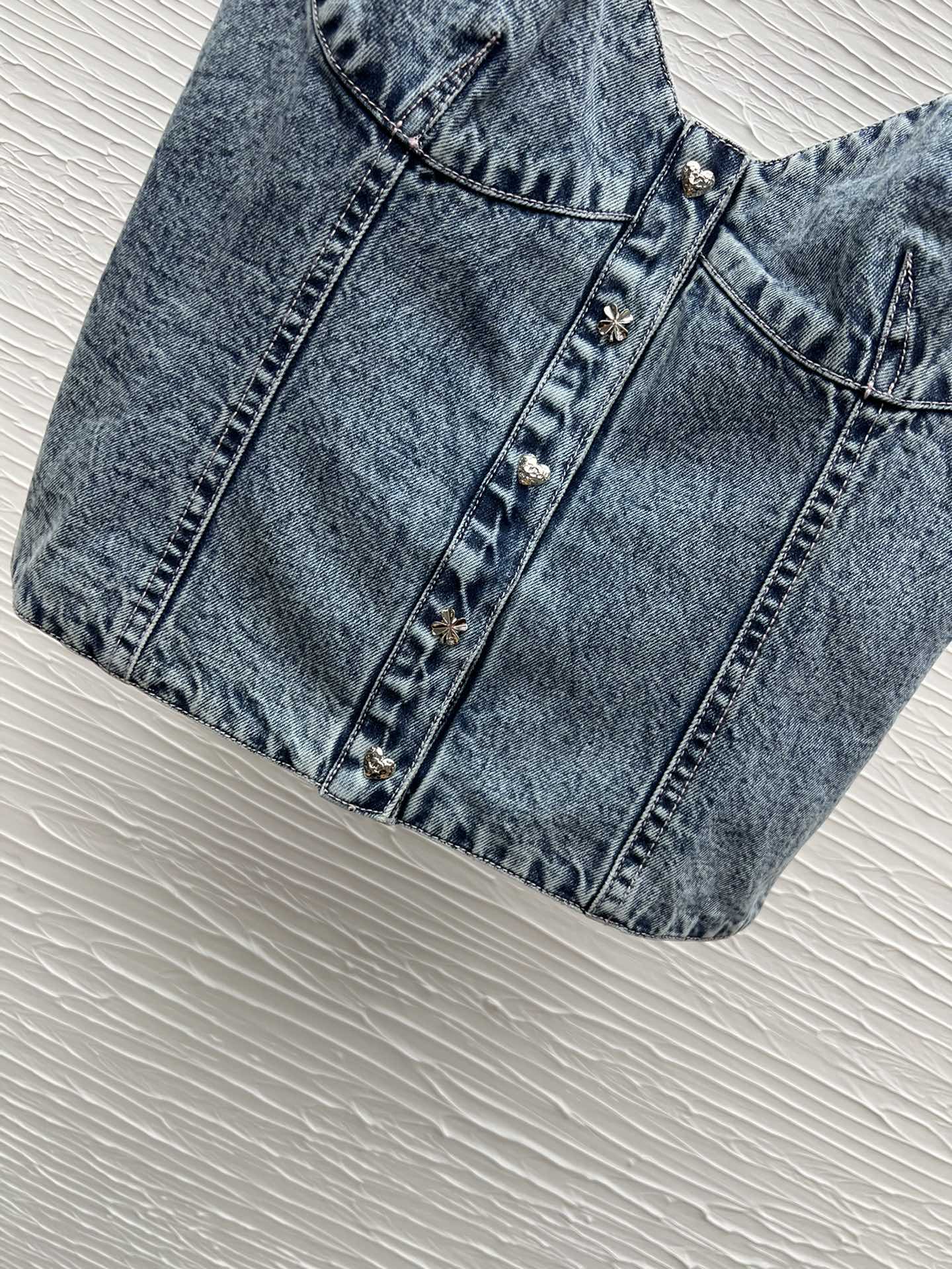 Floral Denim Vest: Custom Twill Cotton Lining, Silver Hardware, Stylish & Comfy 8 i1758277055 4891 3