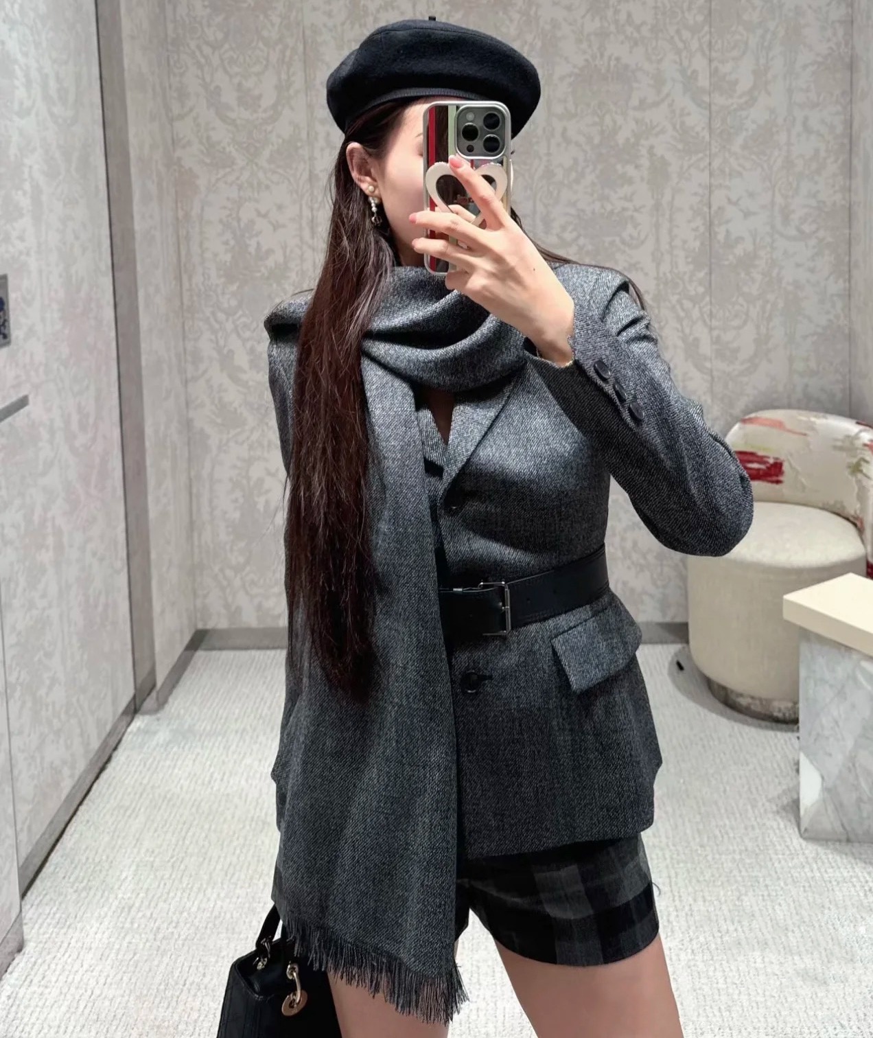 Dior Wool & Silk-Lined Cape Blazer with Detachable Scarf - Elegant & Versatile 4 i1758525880 3800 2