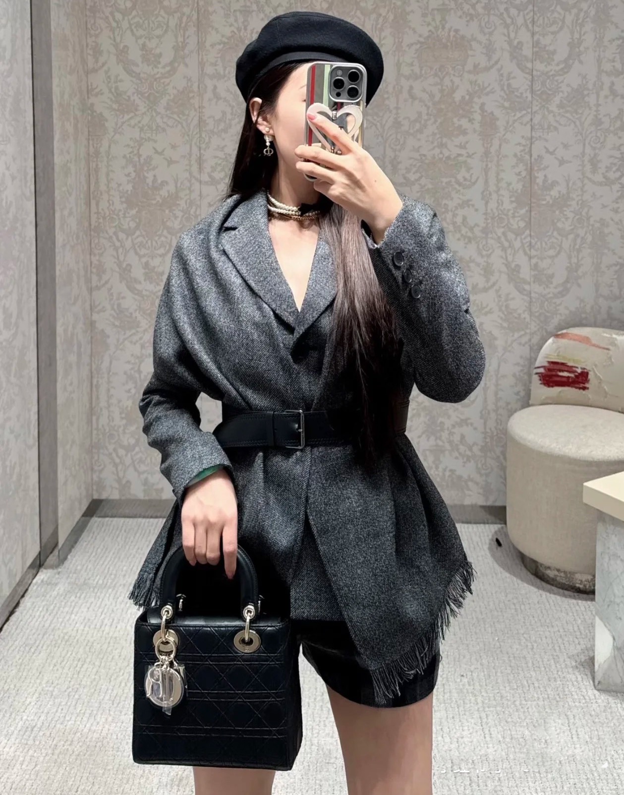 Dior Wool & Silk-Lined Cape Blazer with Detachable Scarf - Elegant & Versatile 8 i1758525880 7191 1