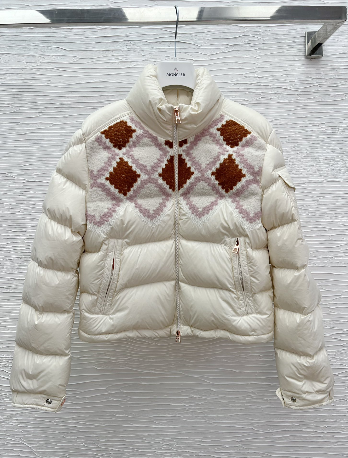 Moncler Megara Knit Embroidery Down Padded Jacket - Cream White 8 i1758963182 6202 2