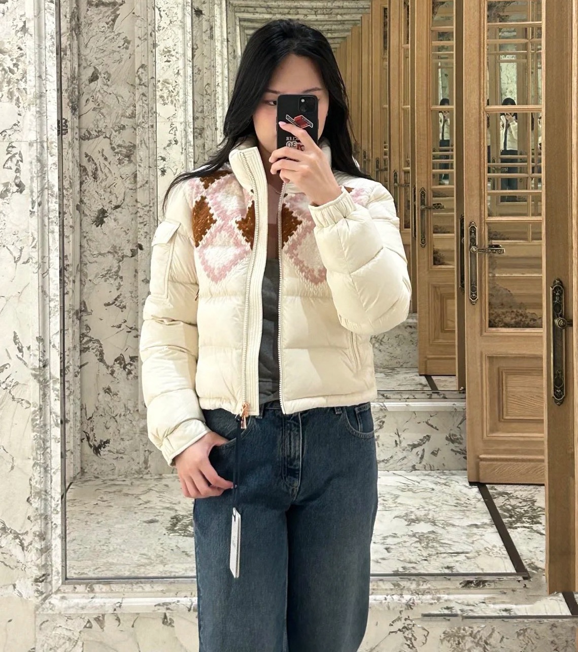 Moncler Megara Knit Embroidery Down Padded Jacket - Cream White 5 i1758963182 7084 3