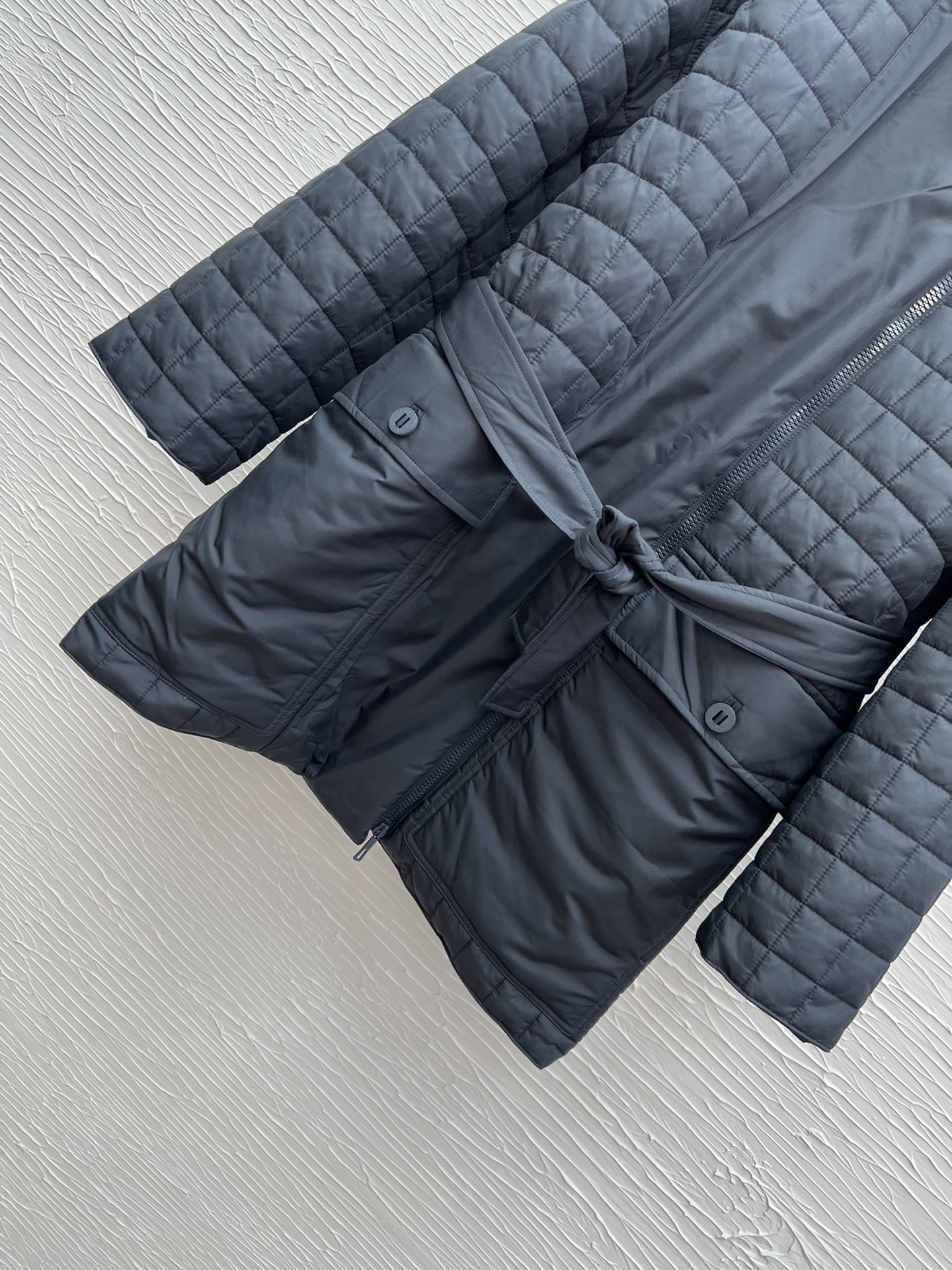 Hermes Quilted Cotton Padded Jacket Stand Collar Diamond Grid Coat 7 i1758964289 322 7