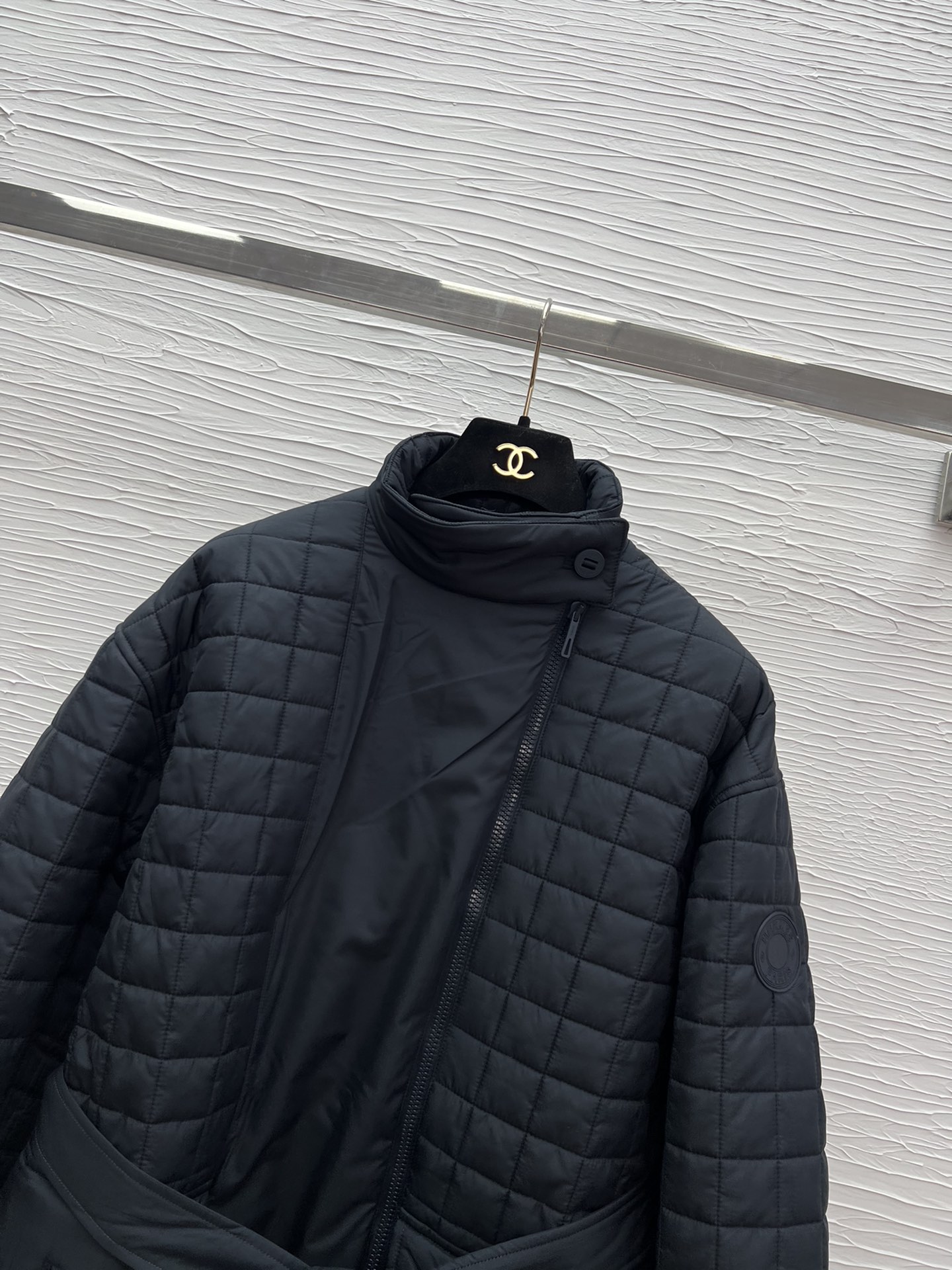 Hermes Quilted Cotton Padded Jacket Stand Collar Diamond Grid Coat 6 i1758964289 6911 3