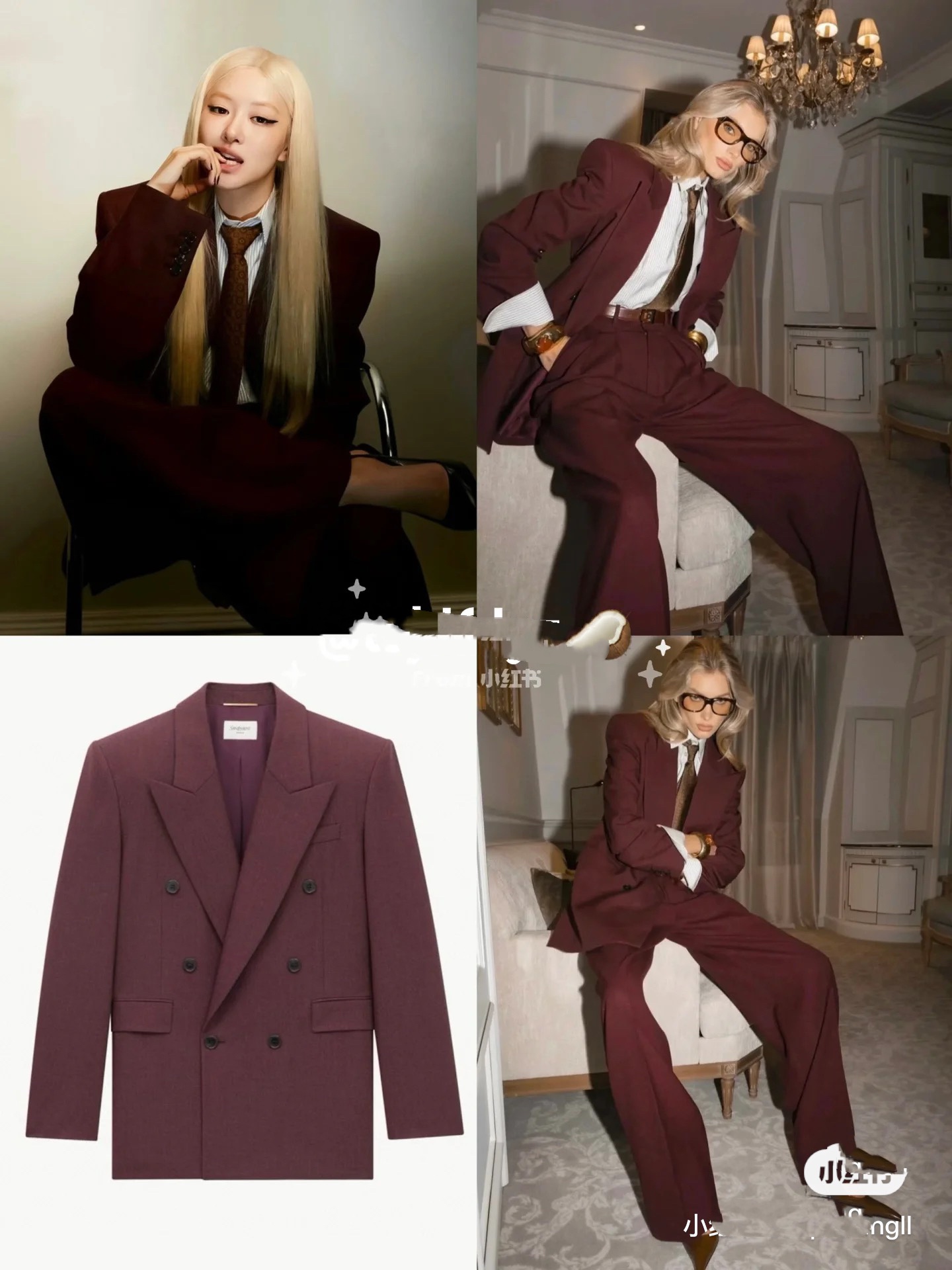 Yves Saint Laurent Wine Red Blazer: Classic Fit, Slimming, and Elegant 4 i1759138331 2164 5