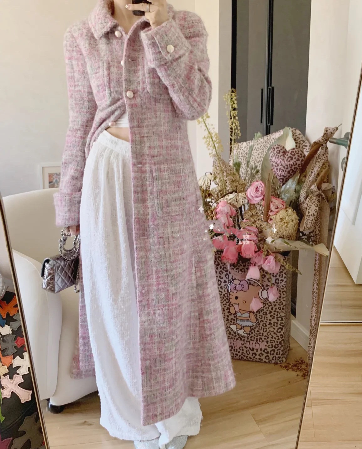 CC25 Women's Pink Wool Coat - Longline, Handmade, Designer Inspired 4 i1759832313 7978 7