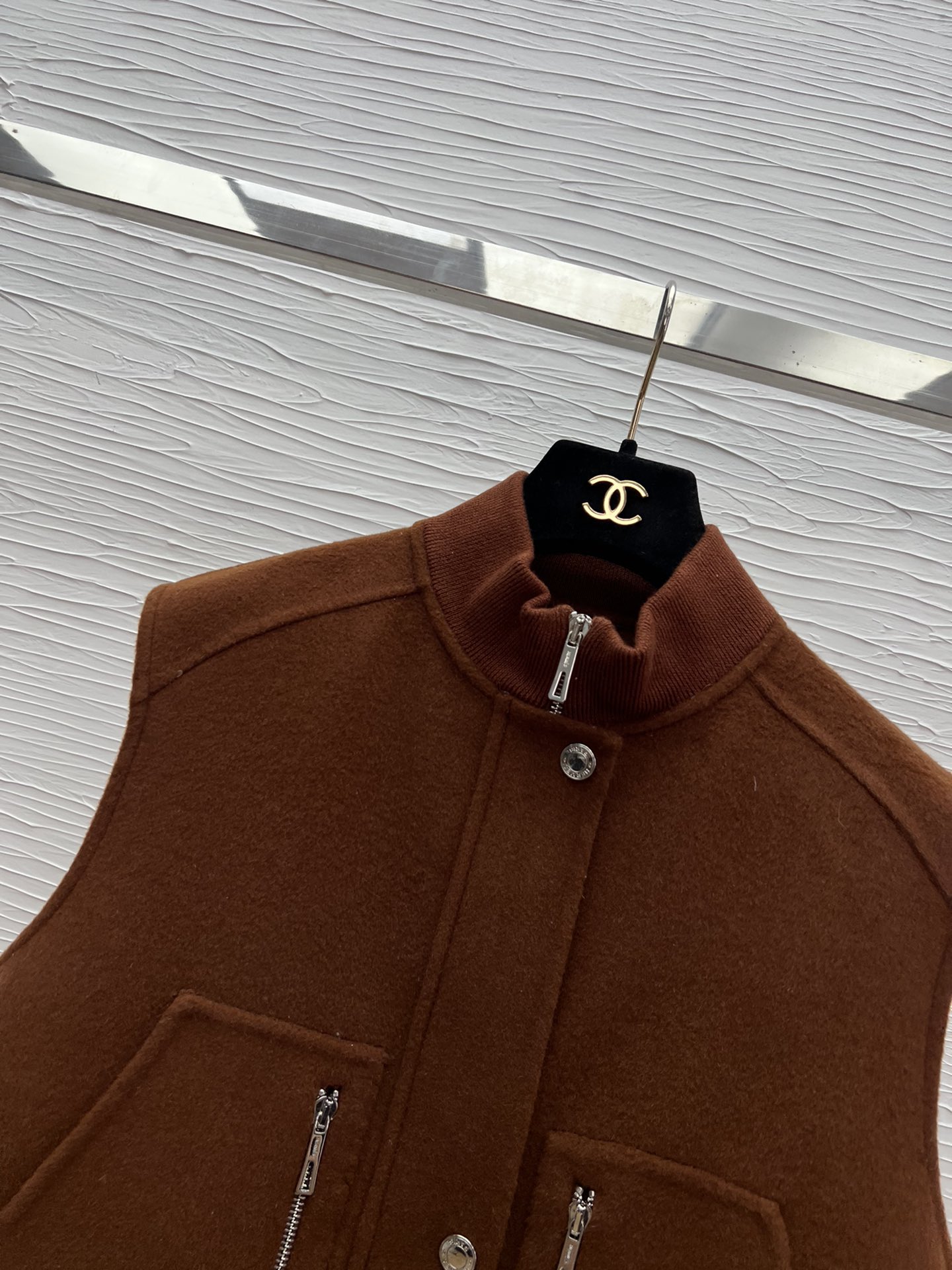 Wool Blend Vest - Handmade Double-Faced Woolen Vest - Stand Collar Design 7 i1760167344 9365 2