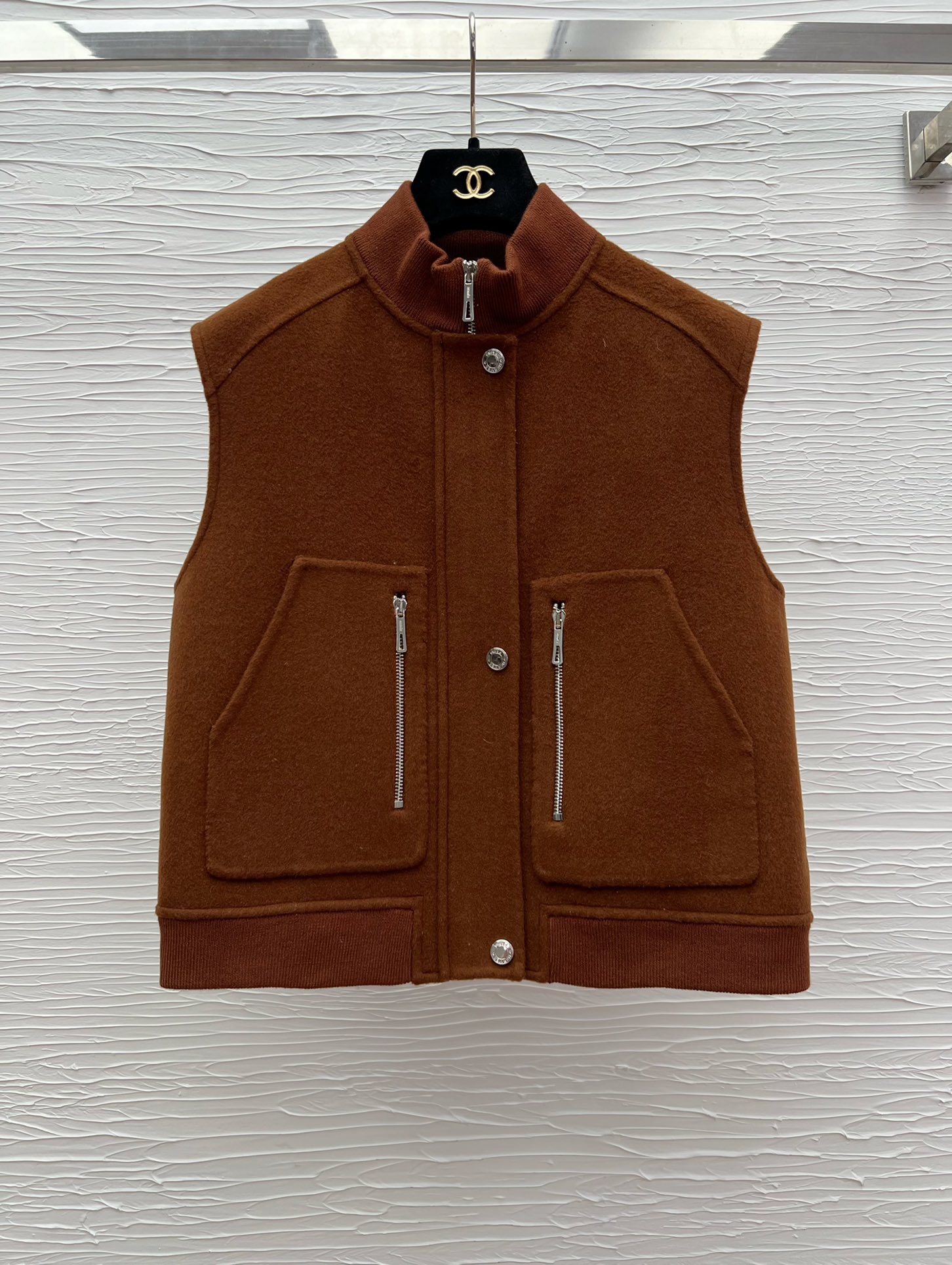 Wool Blend Vest - Handmade Double-Faced Woolen Vest - Stand Collar Design 5 i1760167345 7883 6