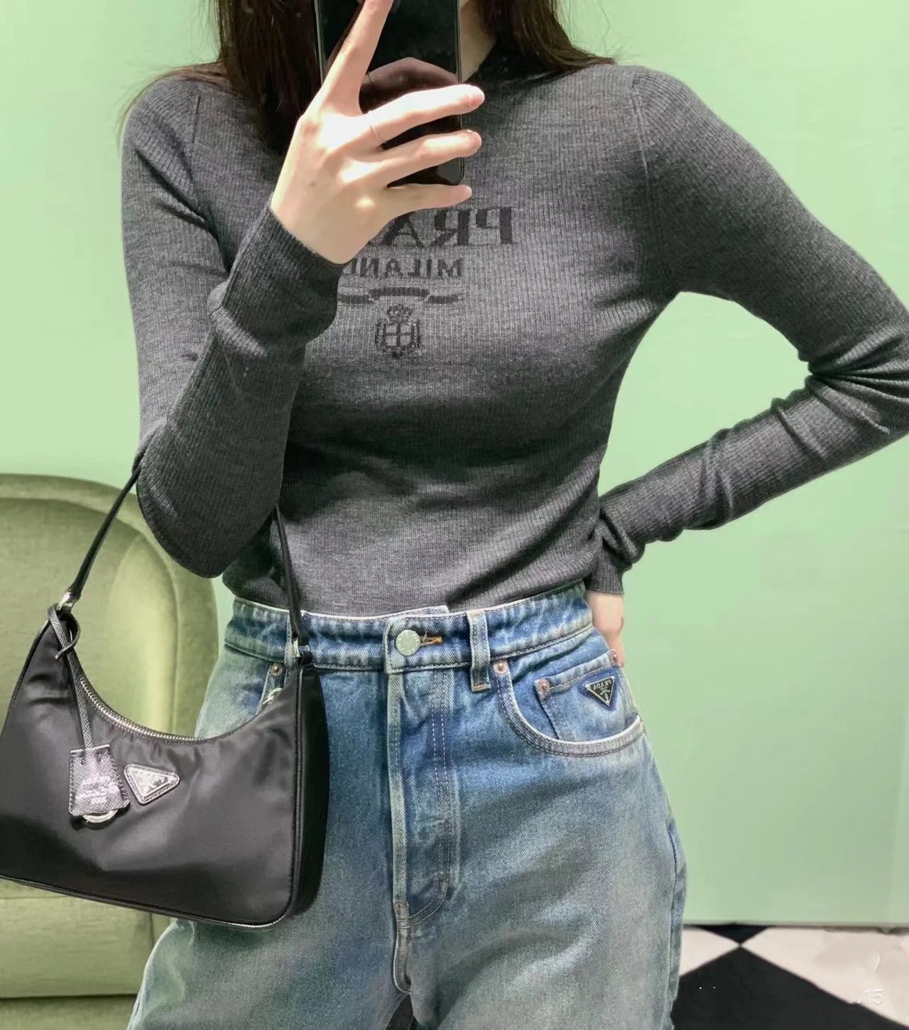 PD 25 Women's Crew Neck Knit Sweater, Pure Color Wool Blend, Cropped Fit 4 i1764580669 3822 3