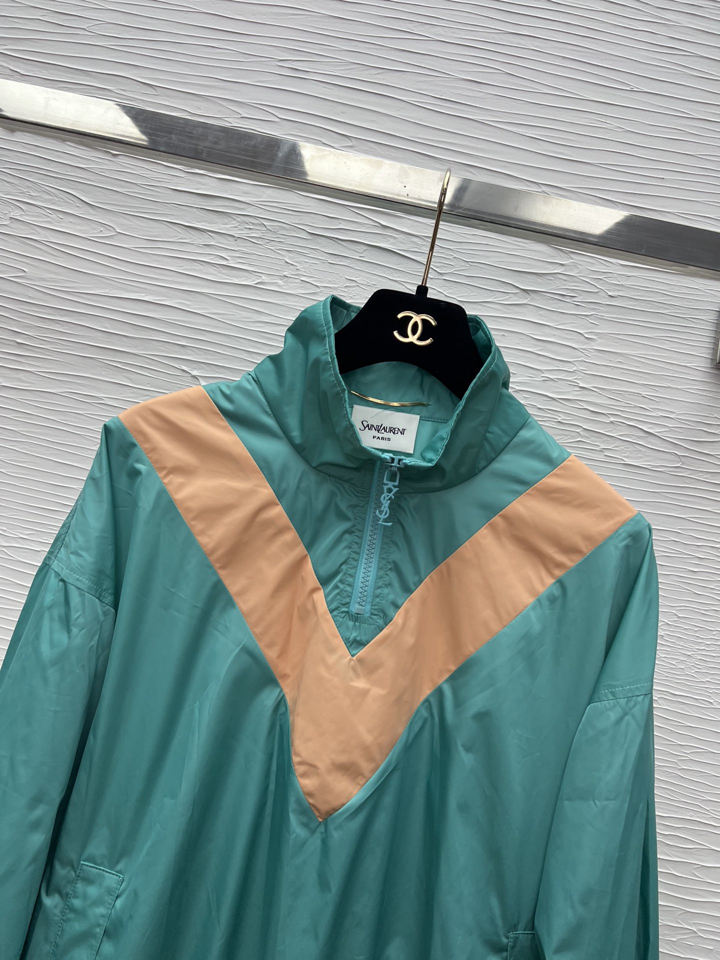 YSL 新款拉链拼色套头上衣，一色三码 现货发 SML