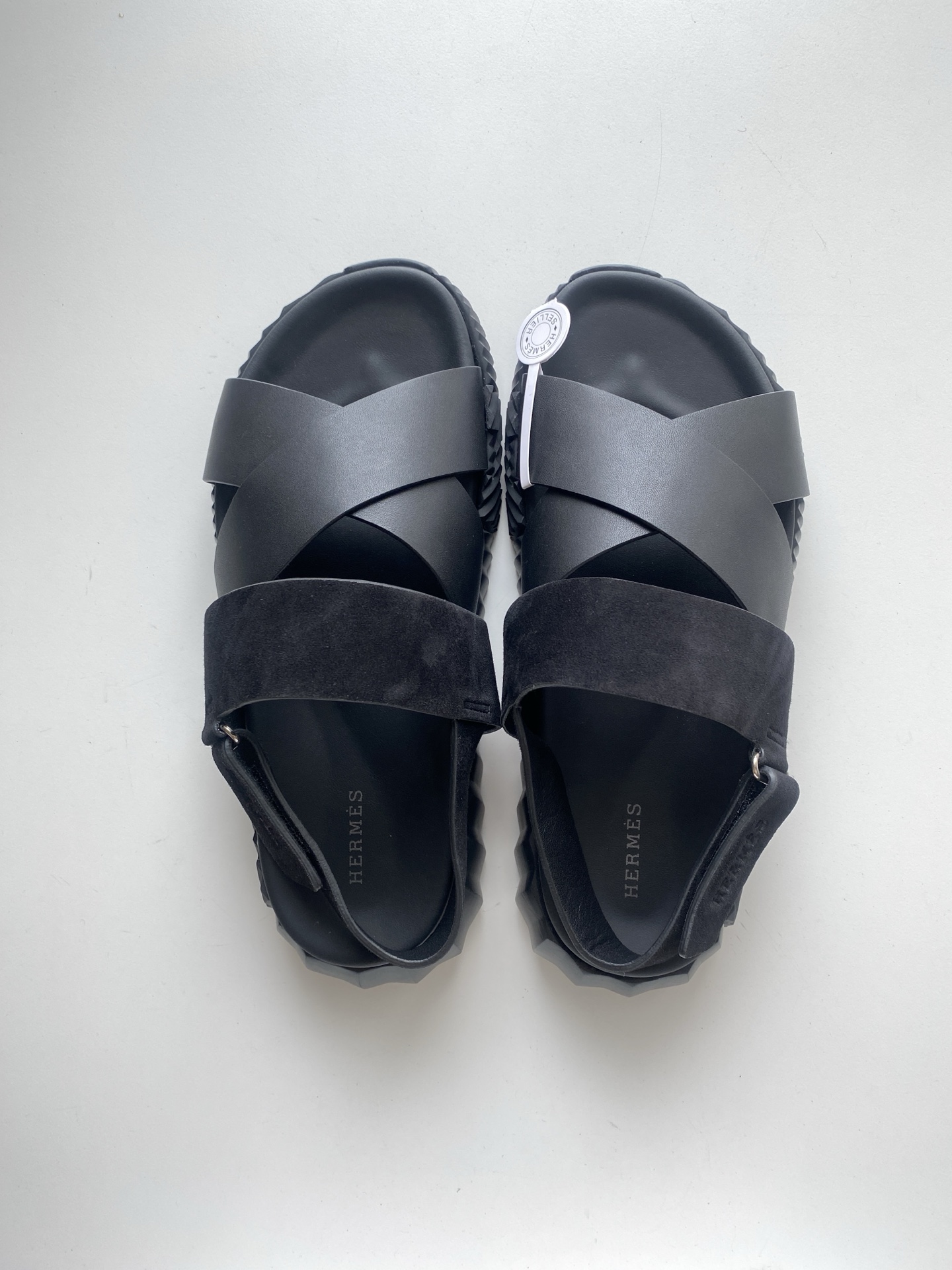 Hermès Men's Nappa Leather Sandals - Black, Comfortable, and Stylish
