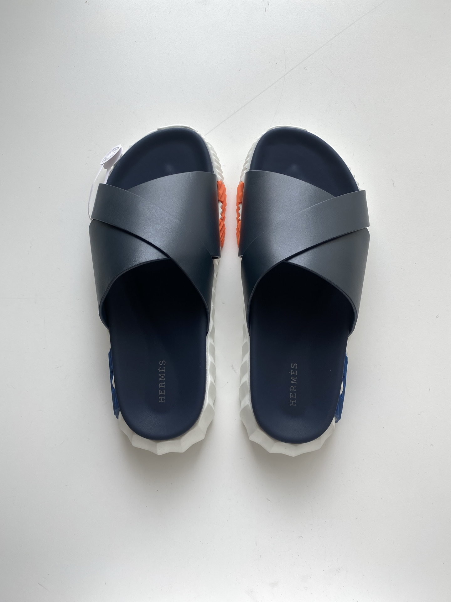 Hermès Men's Nappa Leather Functional Sandals - White Rubber Sole