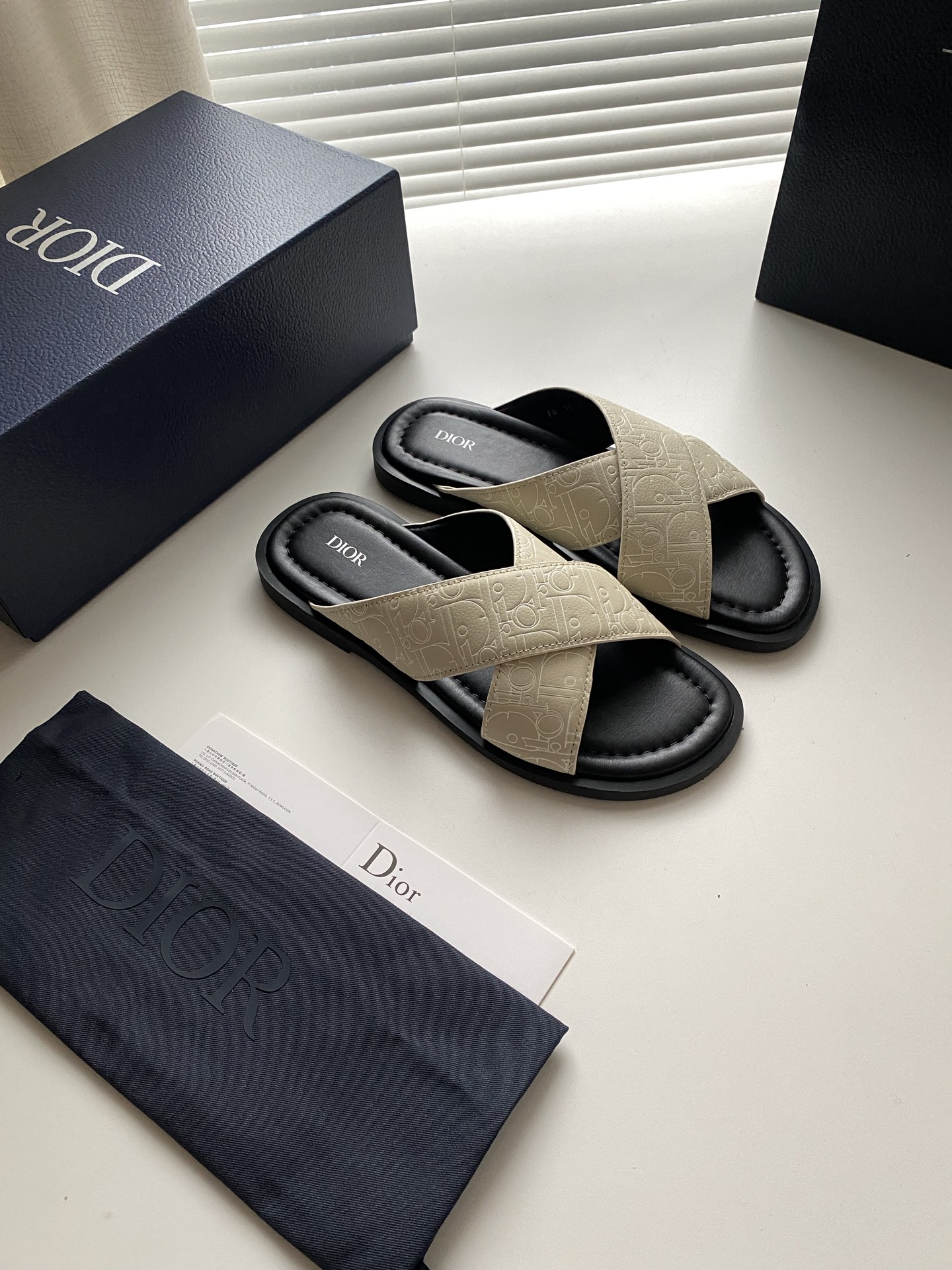 Dior Alias Oblique Print Sandals, Casual and Elegant Style, Men's Size 39-46