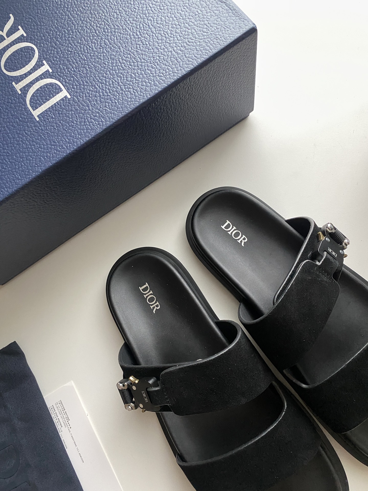 Dior Aqua Sandal in Black Suede with Signature Buckle | Men's Designer Slides 4 i1749134109162 825 0 2