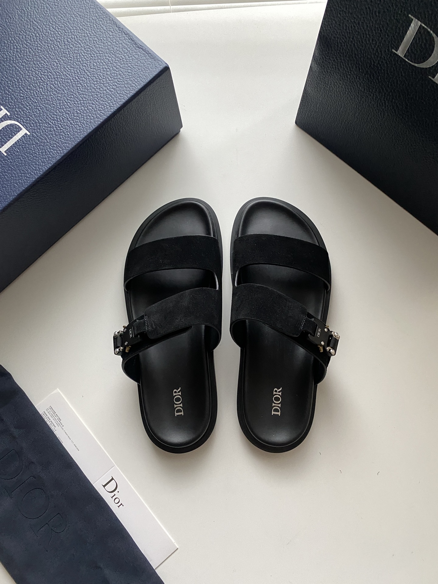Dior Aqua Sandal in Black Suede with Signature Buckle | Men's Designer Slides 2 i1749134111060 8290 0 0