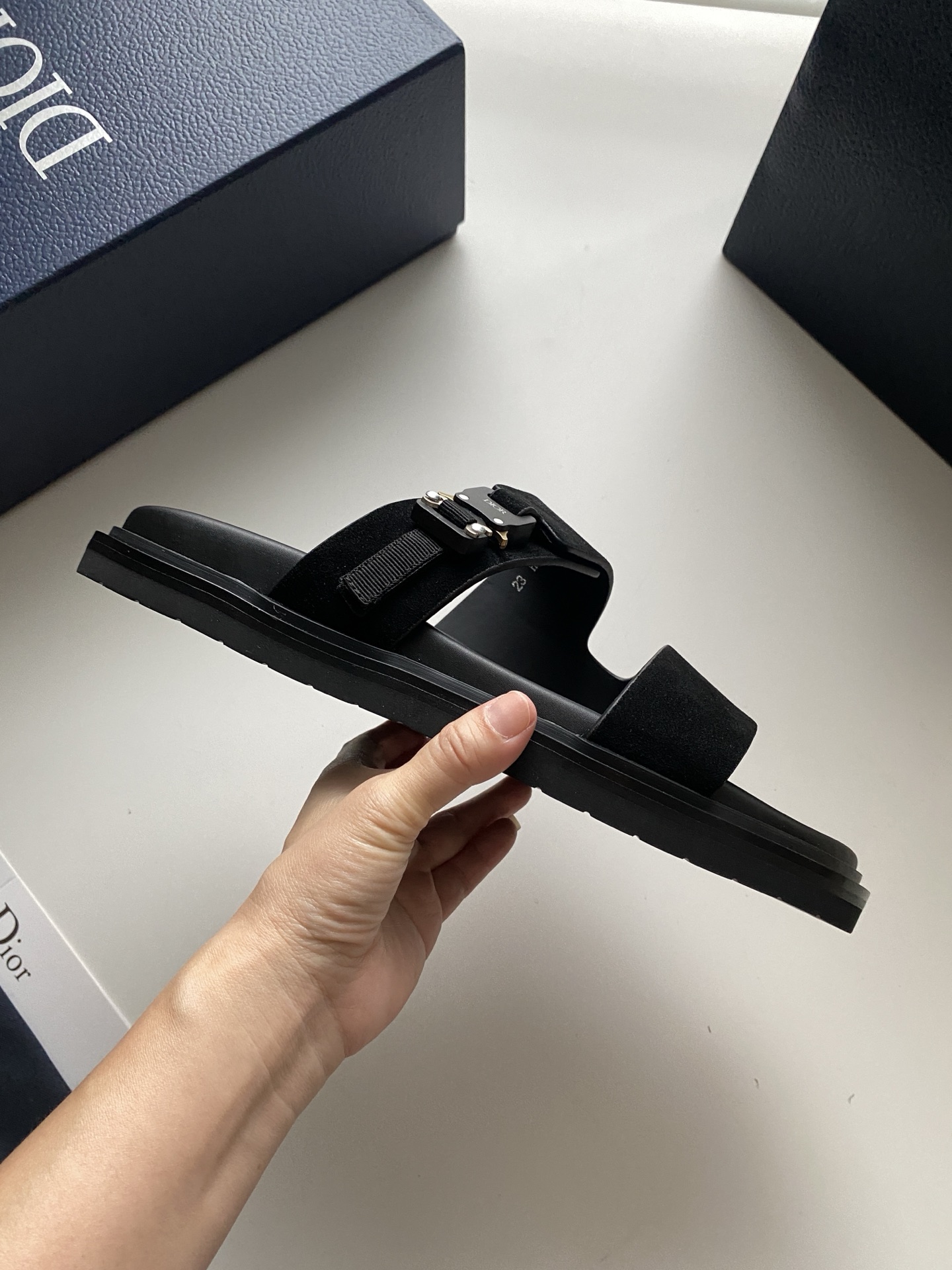 Dior Aqua Sandal in Black Suede with Signature Buckle | Men's Designer Slides 5 i1749134111097 3463 0 3