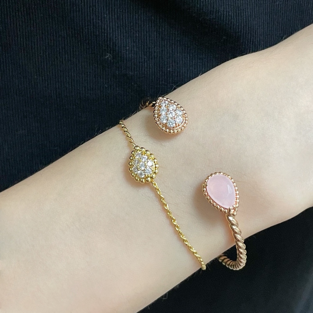 Artistic Water Drop-Inspired Diamond Watch: Delicate Beauty on Wrist and Skin