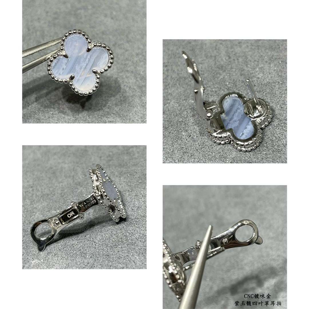 반클리프앤아펠 퍼플 칼세도니 네 잎 클로버 귀걸이 63847 이미지 9