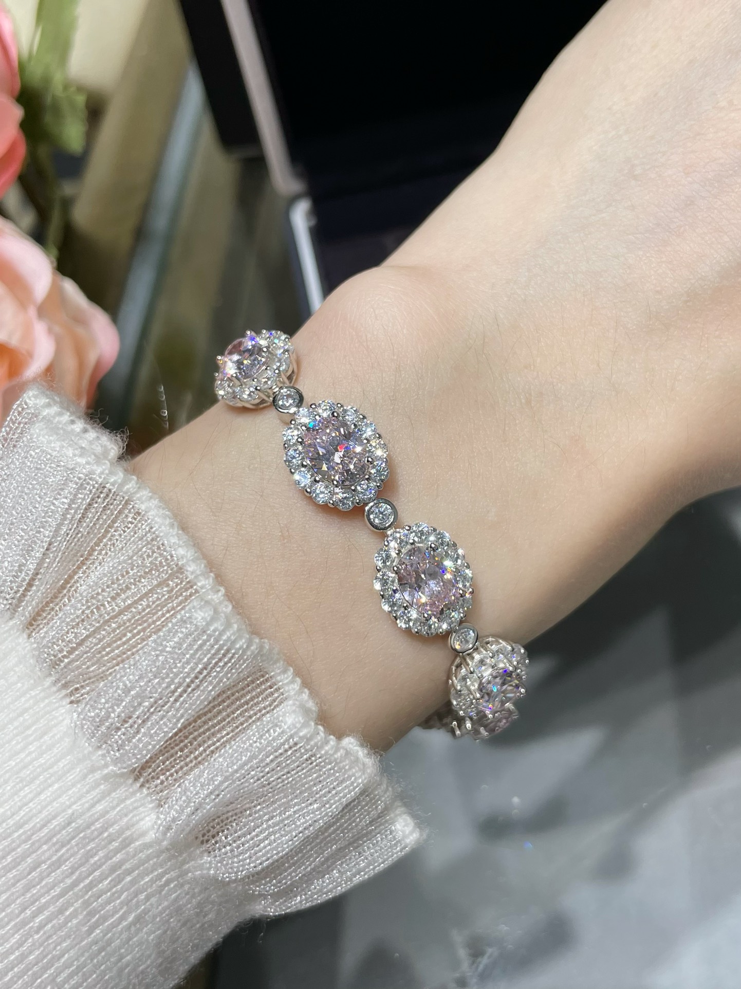 Jewelry Bracelet Pink 925 Silver