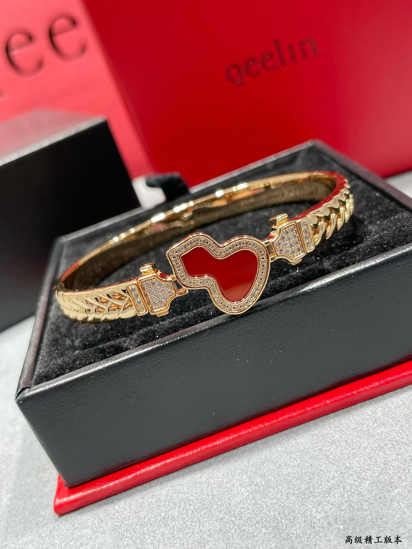 ♪ 1040 V gold, qeelin knitted with red manau hand ♪ - 图片 7