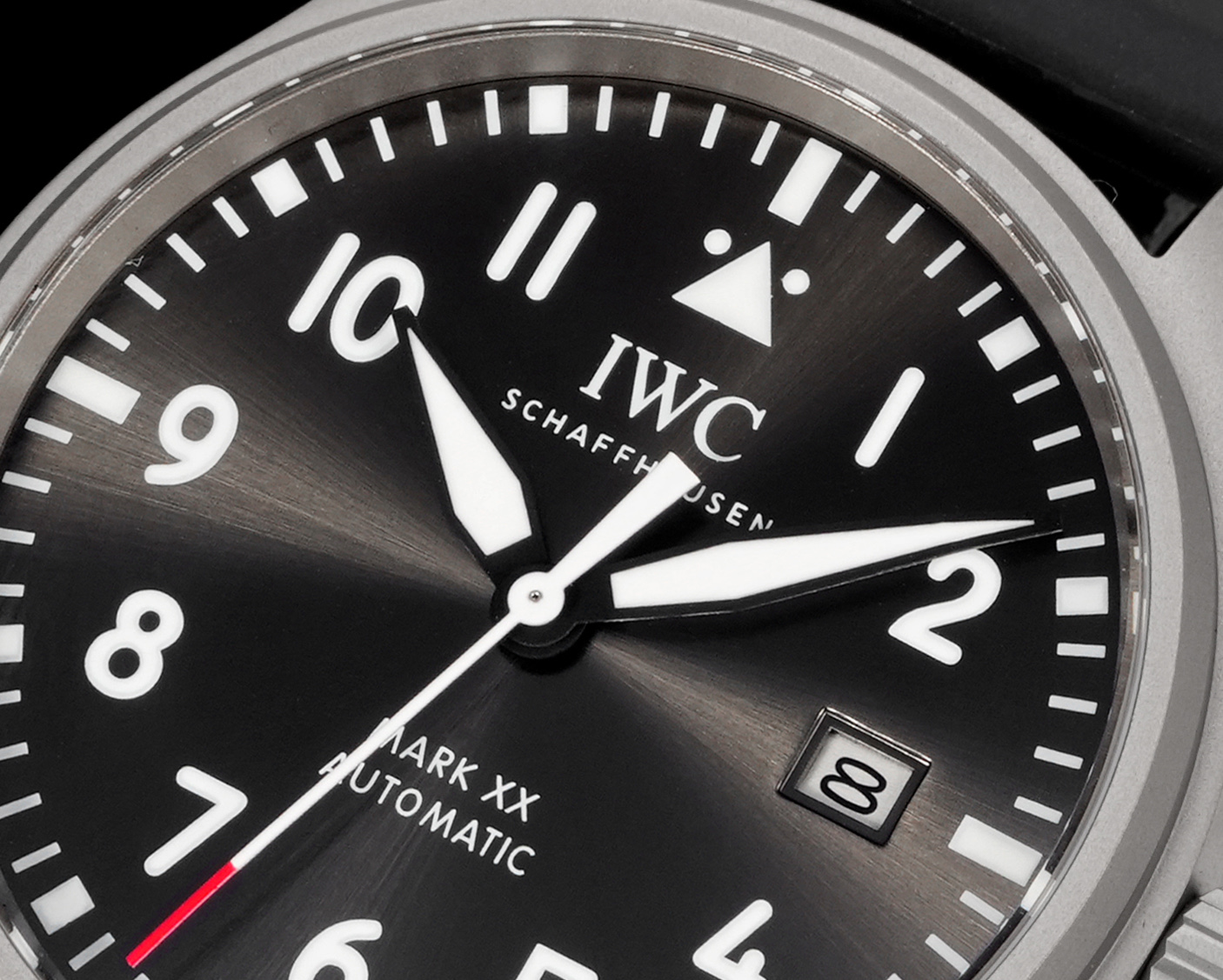 IWC Pilot's Watch Mark XX stainless steel case, black dial, black rubber strap 40mm Men's Automatic