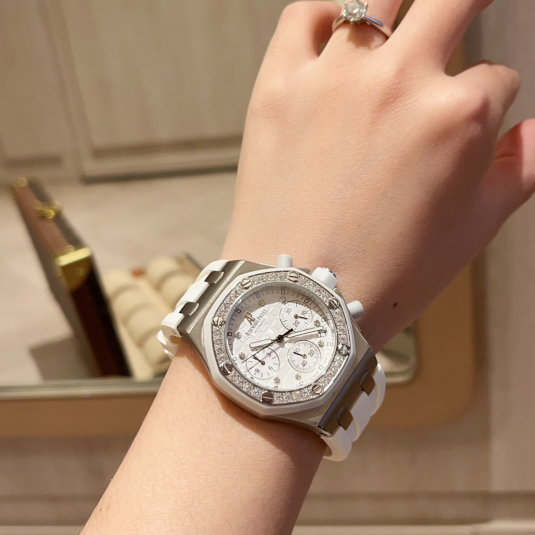 “King Abby 26048 SK Stone Female Watch Collection with White Shells and Rose Gold” - 图片 6